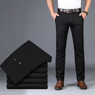 Men's Cotton Zipper Fly Closure Solid Pattern Casual Wear Pant