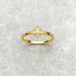 Women's 100% 925 Sterling Silver Zircon Star Pattern Trendy Ring