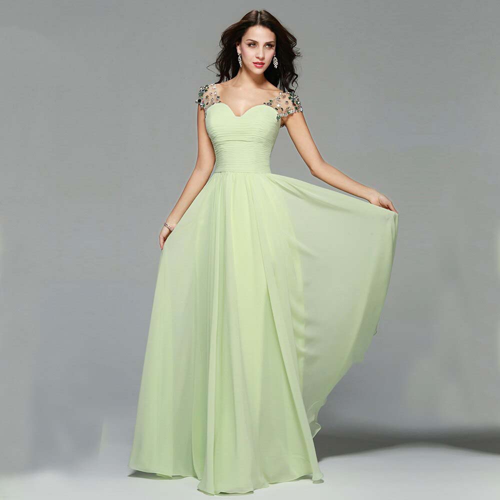 Women's Sweetheart Neck Polyester Formal Chiffon Prom Dress