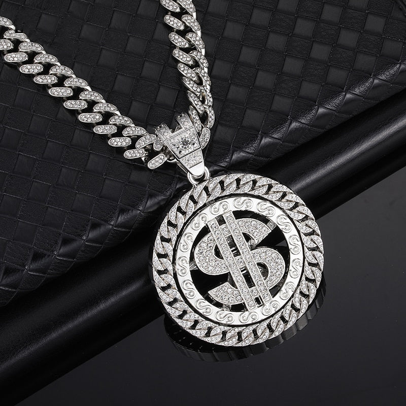 Men's Metal Zinc Alloy Link Chain Rhinestone Geometric Necklaces