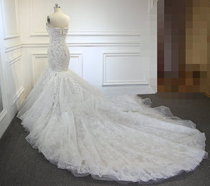 Women's Sweetheart Neck Beading Lace Mermaid Wedding Dress