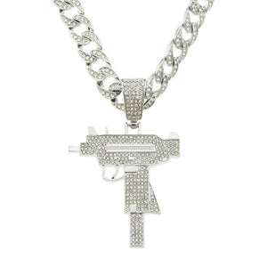 Men's Zinc Alloy Link Chain Hip-Hop Rhinestone Geometric Necklace