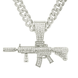 Men's Zinc Alloy Link Chain Hip-Hop Rhinestone Geometric Necklace