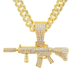 Men's Zinc Alloy Link Chain Hip-Hop Rhinestone Geometric Necklace