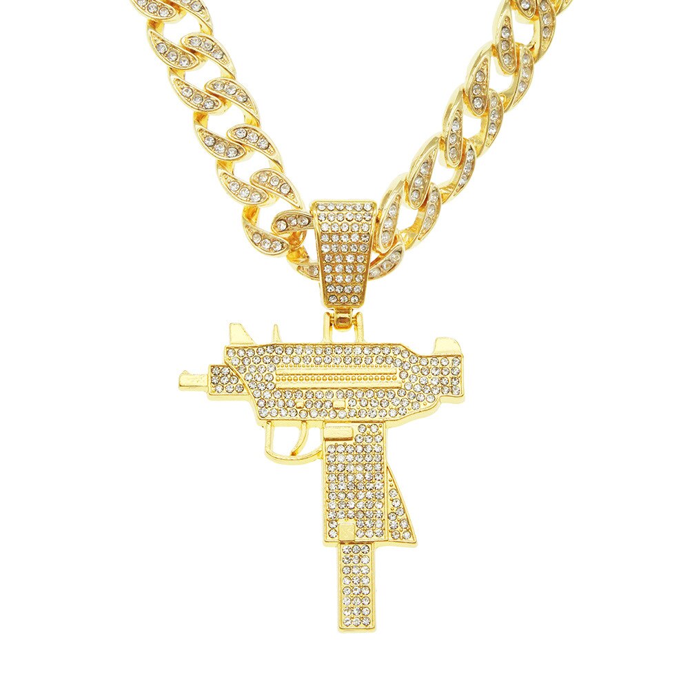 Men's Zinc Alloy Link Chain Hip-Hop Rhinestone Geometric Necklace