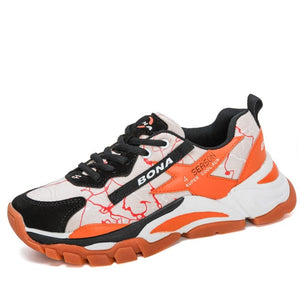 Women's Synthetic Breathable Running Lace-up Walking Sneakers