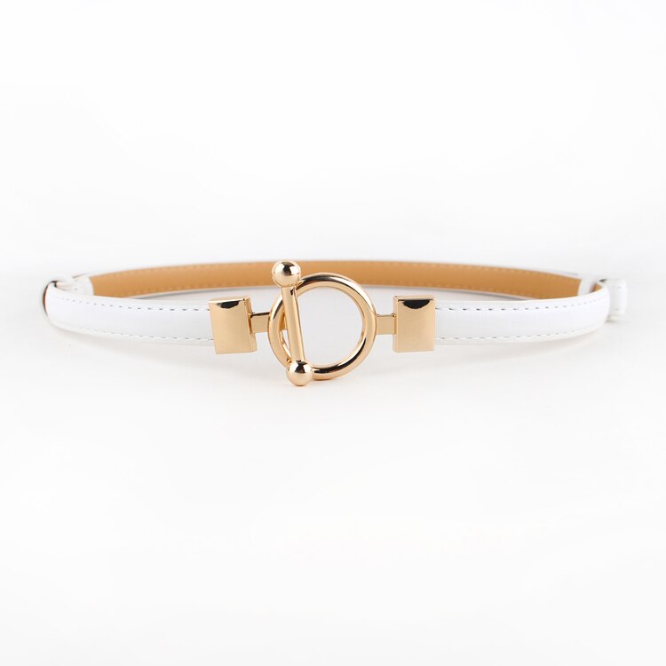 Women's PU Leather Alloy Buckle Thin Adjustable Trendy Belts