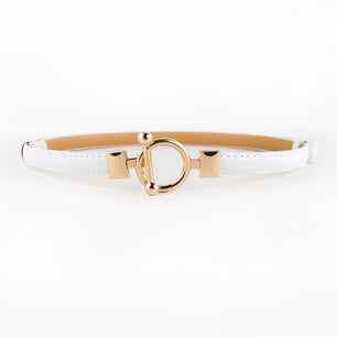 Women's PU Leather Alloy Buckle Thin Adjustable Trendy Belts