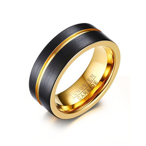 Men's 100% Tungsten Thin Round Pattern Wedding Ring
