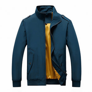 Men's Polyester Full Sleeves Zipper Closure Thin Slim Fit Jacket
