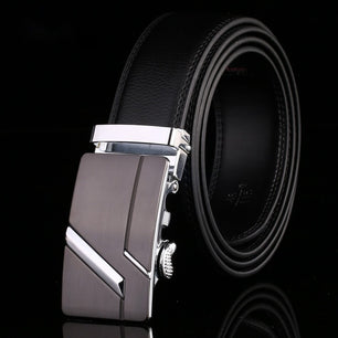 Men's Cowskin Automatic Metal Buckle Luxury Solid Strap Belt