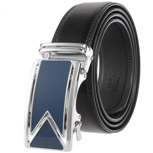 Men's Cowskin Leather Automatic Alloy Buckle Trendy Solid Pattern Belts