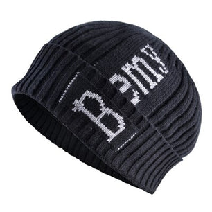 Men's Cotton Knitted Solid Pattern Casual Skullies Winter Cap