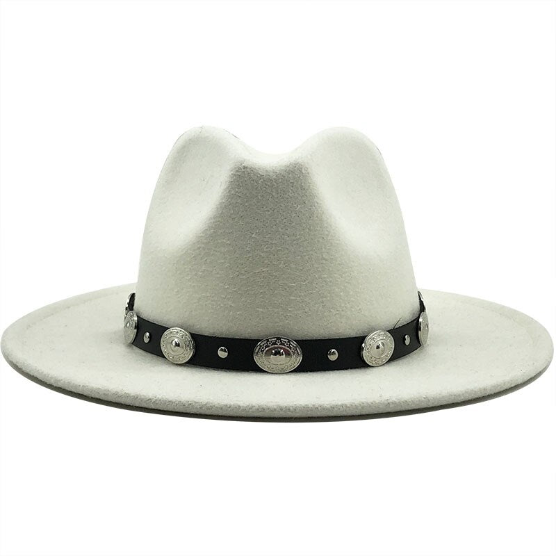 Women's Wool Rivet Ribbon Pattern Casual Wear Elegant Trendy Hat