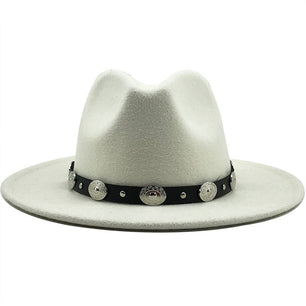 Women's Wool Rivet Ribbon Pattern Casual Wear Elegant Trendy Hat