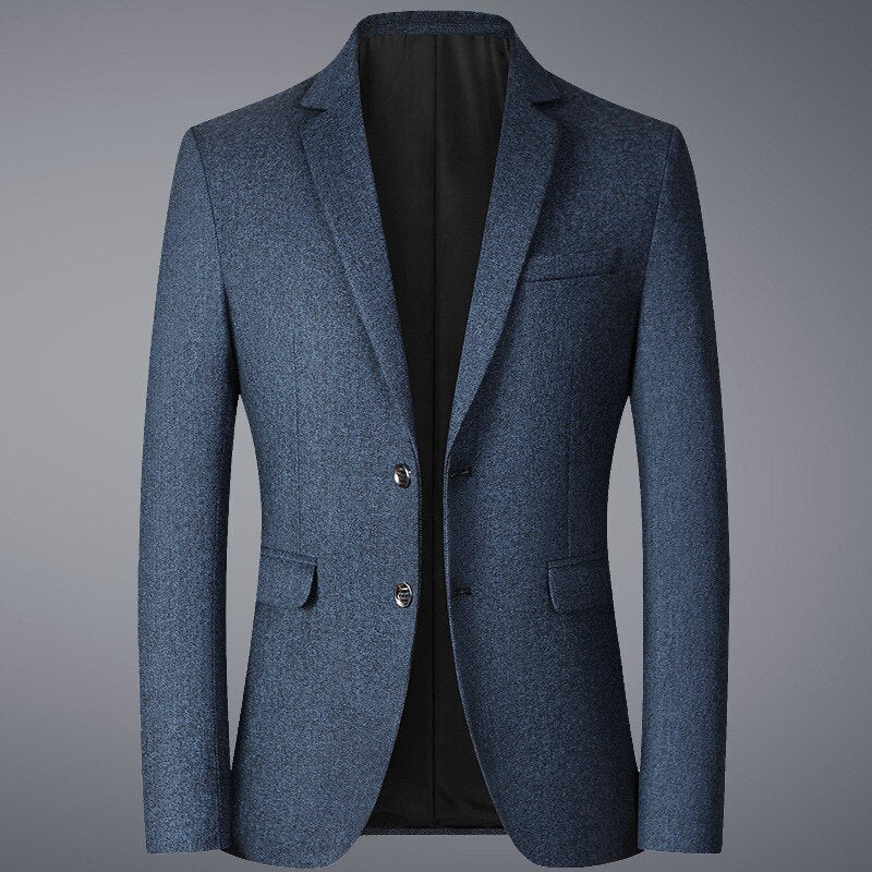 Men's Polyester Single Breasted Flap Pocket Causal Suits Blazers