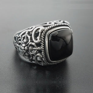 Men's 100% 925 Silver Geometric Pattern Classic Elegant Ring