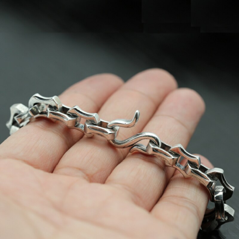 Men's 100% 925 Sterling Silver Ethnic Geometric Pattern Bracelet