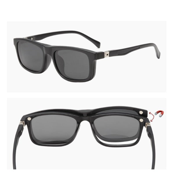 Kid's Acetate Frame TAC Lens Magnetic Clip On Optic Sunglasses