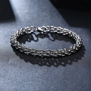 Men's Stainless Steel Link Chain Twisted Interlocked Bracelets