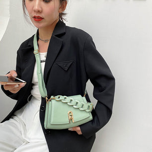 Women's PU Leather Cover Closure Crossbody Solid Pattern Handbags