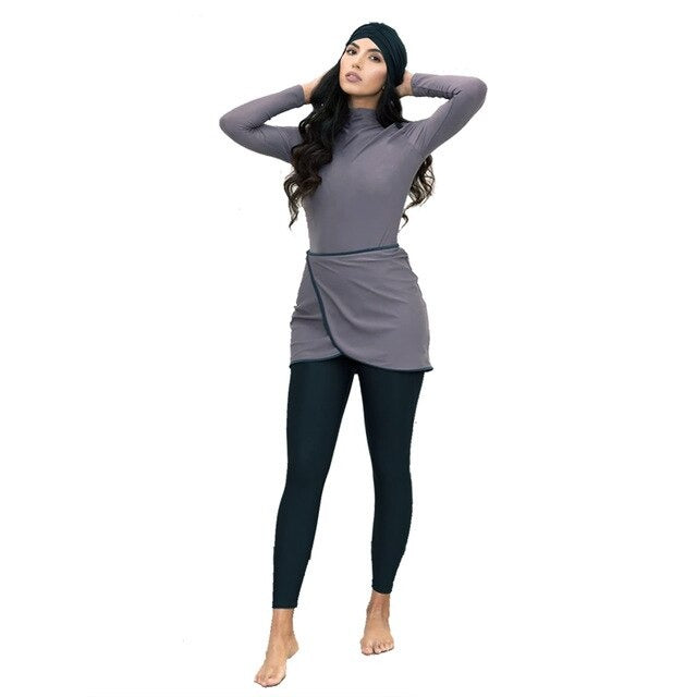 Women's Arabian Polyester Full Sleeves Modest Swimwear Dress