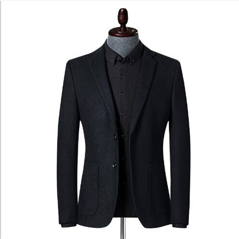 Men's Notched Collar Long Sleeve Plain Single Breasted Blazers