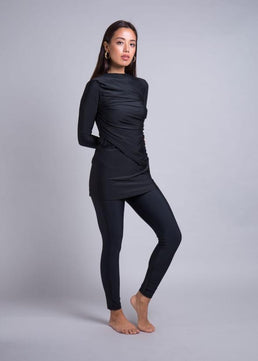 Women's Arabian Spandex Full Sleeves Solid Modest Swimwear Dress