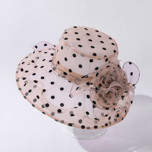 Women's Organza Dotted Pattern Sun Protection Elegant Flower Hats