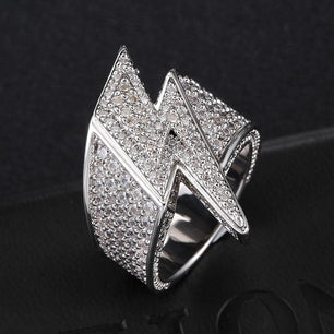 Men's Copper Cubic Zirconia Pave Setting Hip-Hop Trendy Ring