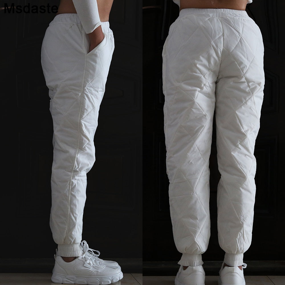 Women's High Elastic Waist Solid Pattern Quick-Dry Workout Pants