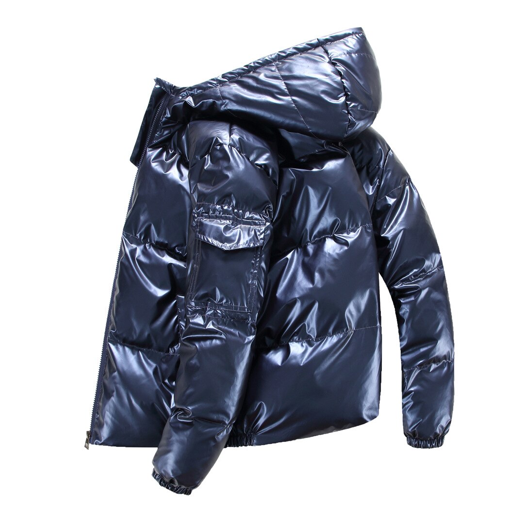 Men's Polyester Full Sleeves Zipper Closure Hooded Warm Jacket