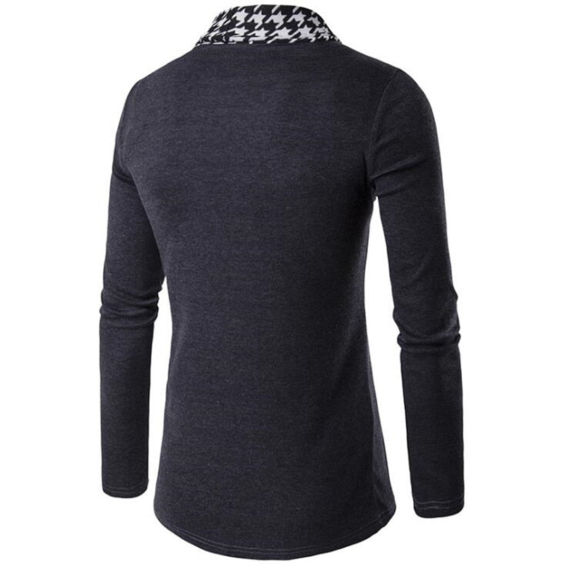 Men's Polyester Turn Down Collar Casual Cuff Knitted Cardigan