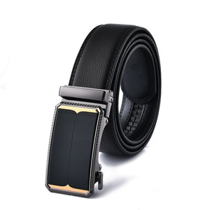 Men's Cowskin Automatic Metal Buckle Luxury Solid Pattern Belt