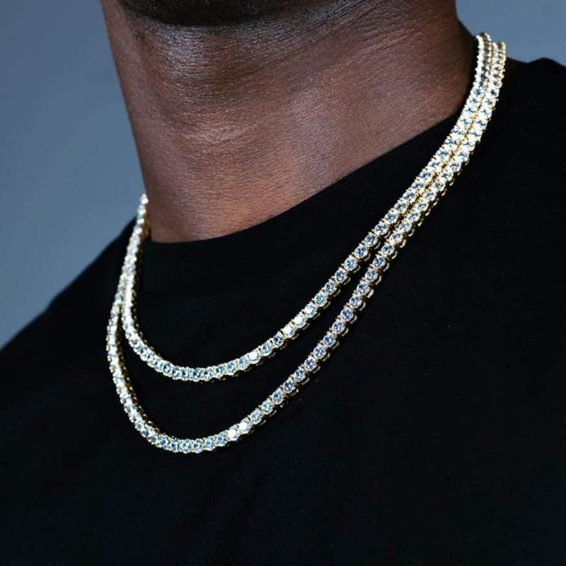 Men's Copper Alloy Hip-Hop Link Chain Round Pattern Necklaces