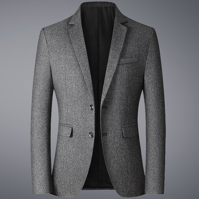 Men's Polyester Single Breasted Flap Pocket Causal Suits Blazers