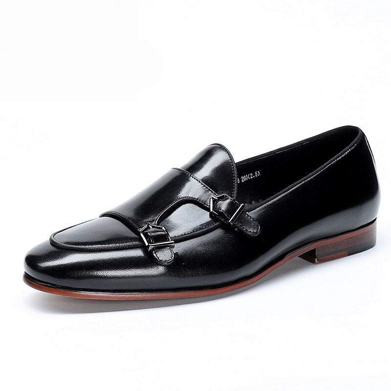 Men's Genuine Leather Round Toe Slip-On Closure Casual Shoes