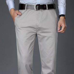 Men's Polyester Zipper Fly Closure Full Length Casual Pants