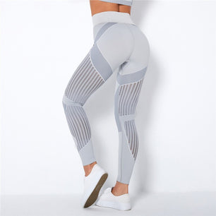 Women's Spandex High Waist Ankle-Length Solid Pattern Leggings