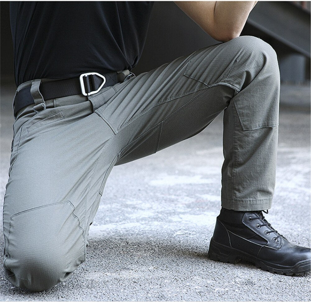 Men's Polyester Mid Waist Full Length Zipper Fly Plain Pants