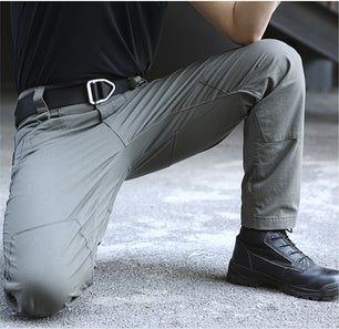 Men's Polyester Mid Waist Full Length Zipper Fly Plain Pants