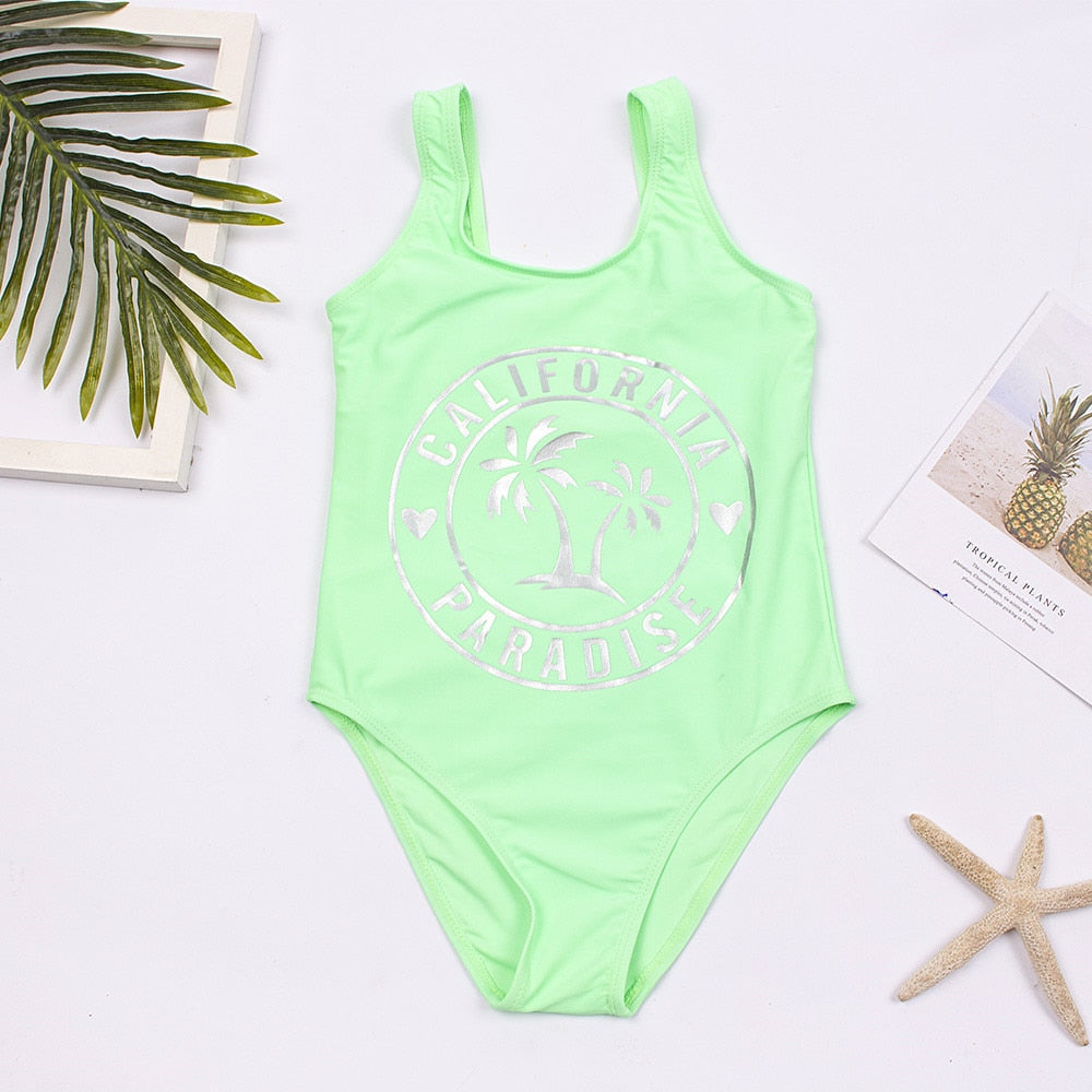 Kid's Polyester Quick-Dry Trendy One Piece Swimwear Bathing Suit