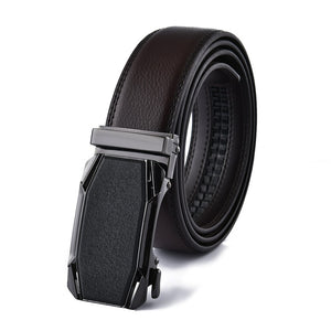 Men's Cowskin Automatic Metal Buckle Luxury Solid Pattern Belt