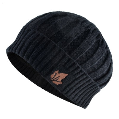 Men's Polyester Skullies Beanies Winter Knitted Pattern Wool Cap