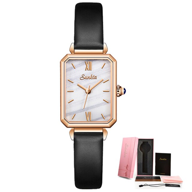 Women's Stainless Steel Hook Buckle Clasp Waterproof Wrist Watch