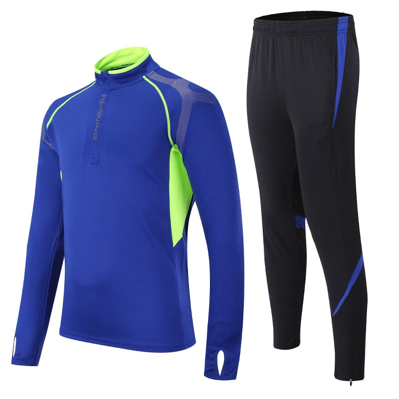 Men's Long Sleeve Zipper Jacket With Legging Workout Set