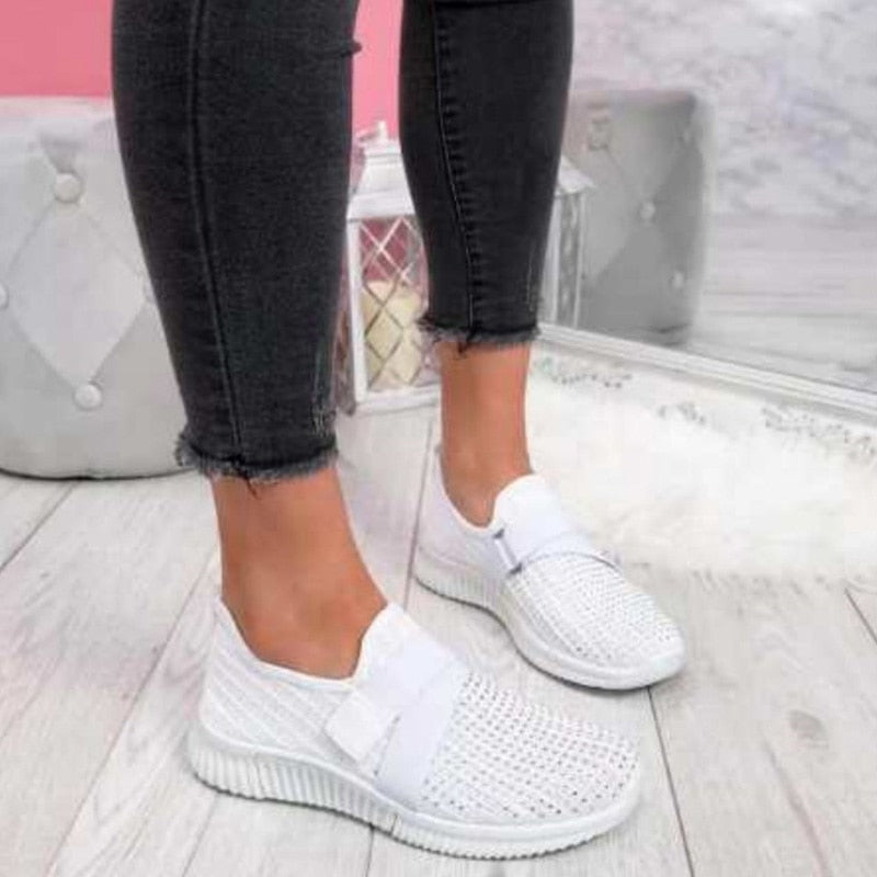 Women's Air Mesh Slip-On Closure Solid Pattern Casual Shoes