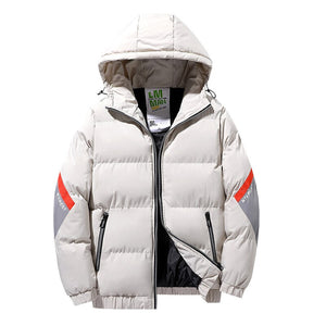 Men's Polyester Full Sleeves Zipper Closure Hooded Winter Jacket