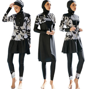 Women's Arabian Polyester Long Sleeve Floral Bathing Swimwear