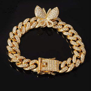 Men's Zinc Alloy Toggle-Clasps Butterfly Rhinestones Bracelet